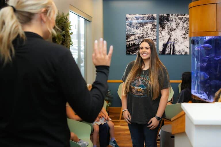 Greg Brown Orthodontics greets patient